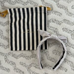 Lele Sadoughi slim ivory pearl bow tie headband